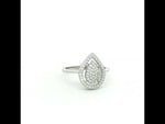 Load and play video in Gallery viewer, Sparkling 925 Sterling Silver Pear-Shaped Double Halo Ring