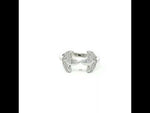 Load and play video in Gallery viewer, Stylish 925 Silver Open Ring with Dual Crystal Leaf Design