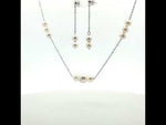 Load and play video in Gallery viewer, Luxury 925 Silver Pearl Necklace & Long Stud Earrings
