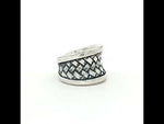 Load and play video in Gallery viewer, Handmade Knit Styled 925 Sterling Silver Ring - Adjustable Ring Size