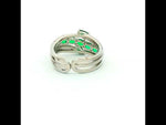 Load and play video in Gallery viewer, 925 Sterling Silver Green Zircon Floral Halo Ring For Women
