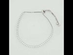 Load and play video in Gallery viewer, Full Eternity Tennis 925 Silver Bracelet Adjustable Length