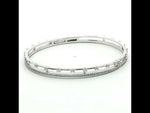 Load and play video in Gallery viewer, 925 Sterling Silver Double Row Pave Crystal Bangle Bracelet