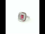 Load and play video in Gallery viewer, 925 Sterling Silver Ruby Color Pear Shape Halo Ring For Women