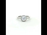 Load and play video in Gallery viewer, Elegant 925 Sterling Silver Halo Ring with Brilliant Round Cut Stone