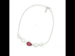 Load and play video in Gallery viewer, Elegant Pear-Shaped 925 Sterling Silver Adjustable Bracelet for Women 7 Inch