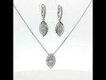 Load and play video in Gallery viewer, Marquise Shape Timeless 925 Silver Necklace & Earrings Set for Women