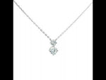 Load and play video in Gallery viewer, 925 Sterling Silver Stud Diamond Pendant Necklace with Adjustable Length