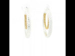 Load and play video in Gallery viewer, Stylish Two-Tone Double Hoop 925 Sterling Silver Earrings