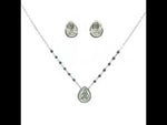 Load and play video in Gallery viewer, Mangalsutra With Earring in 925 Sterling Silver Rhodium Plated 9 inches