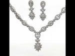Load and play video in Gallery viewer, Premium 925 Silver Necklace & Earrings Set for Women