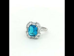 Load and play video in Gallery viewer, Premium 925 Sterling Silver Blue Stone Solitaire Ring