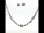 Load and play video in Gallery viewer, Emerald Shape Timeless 925 Silver Necklace & Earrings Set for Women