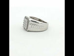 Load and play video in Gallery viewer, Men’s 925 Silver Diamond-Look Square Statement Ring