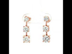 Load and play video in Gallery viewer, Elegant 925 Sterling Silver Triple Stone Stud Earrings