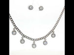 Load and play video in Gallery viewer, Round Shape Timeless 925 Silver Necklace & Earrings Set for Women