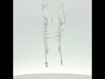 Load and play video in Gallery viewer, Ball Bead Wavy Rhodium Plated 925 Sterling Silver Hook Dangler Earrings for Women