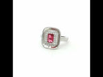 Load and play video in Gallery viewer, 925 Sterling Silver Ruby Color Pear Shape Halo Ring For Women
