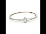 Load and play video in Gallery viewer, 925 Sterling Silver Double Row Pave Crystal Bangle Bracelet
