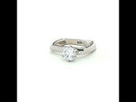 Load and play video in Gallery viewer, Classic 925 Sterling Silver Engagement Ring with Sparkling Halo Design