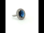 Load and play video in Gallery viewer, Stunning 925 Sterling Silver Red Gemstone Halo Ring with Side Accents