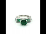 Load and play video in Gallery viewer, Premium 925 Sterling Silver Solitaire Bold Green Stone Designer Ring