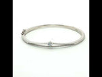 Load and play video in Gallery viewer, 925 Sterling Silver Double Row Pave Crystal Bangle Bracelet