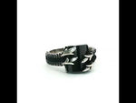 Load and play video in Gallery viewer, Black 925 Sterling Silver Men's Ring
