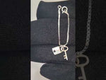 Load and play video in Gallery viewer, 925 Sterling Silver Lock & Key Watch Charm