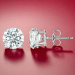 Load image into Gallery viewer, silver solitaire earrings