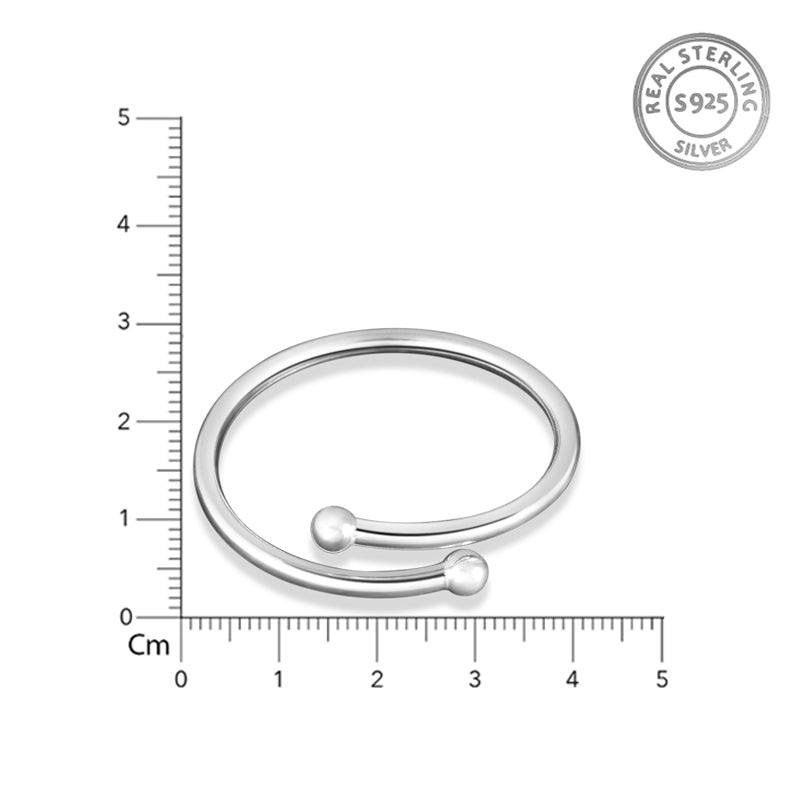 One Pair 925 Plain Silver Baby Kada -  Adjustable (ideal for Newborns to 3 years age)