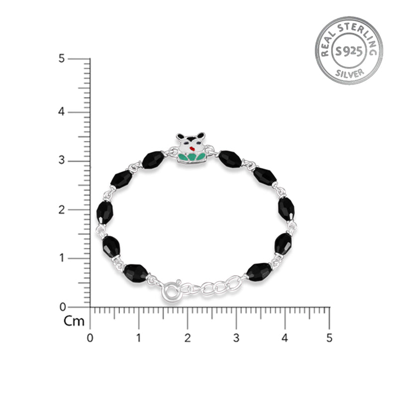 One Pair Teddy Silver Baby Nazariya Bracelet -  With Adjustable links 12+1 cm  (ideal for Newborns to 3 years age