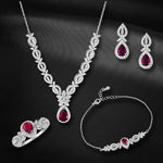 Load image into Gallery viewer, Naksh 925 Sterling Silver Set of 4 pieces (Necklace, Bracelet, Earring &amp; Ring)
