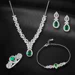 Load image into Gallery viewer, Naksh 925 Sterling Silver Set of 4 pieces (Necklace, Bracelet, Earring &amp; Ring)
