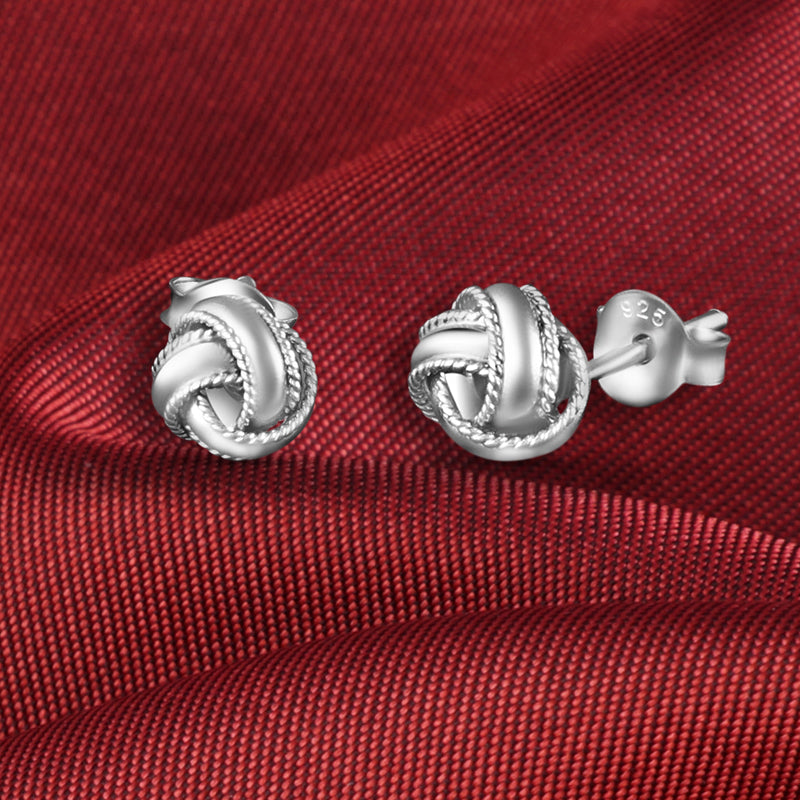 Two Tone Curly Round 925 Sterling Silver Earring