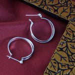 Load image into Gallery viewer, Intertwined Solid Plain 925 Sterling Silver Hoop Earrings
