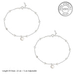 Load image into Gallery viewer, Madhuban Pearl 925 Sterling Silver Anklets with Adjustable Length
