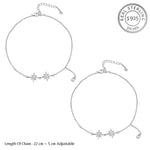 Load image into Gallery viewer, Madhuban Northern Star 925 Sterling Silver Anklets with Adjustable Length

