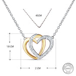 Load image into Gallery viewer, Dual Heart 925 Sterling Silver Pendant with adjustable length chain
