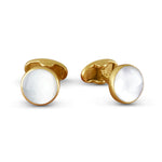 Load image into Gallery viewer, Mother Of Pearl Gold Plated 925 Sterling Silver Cufflink
