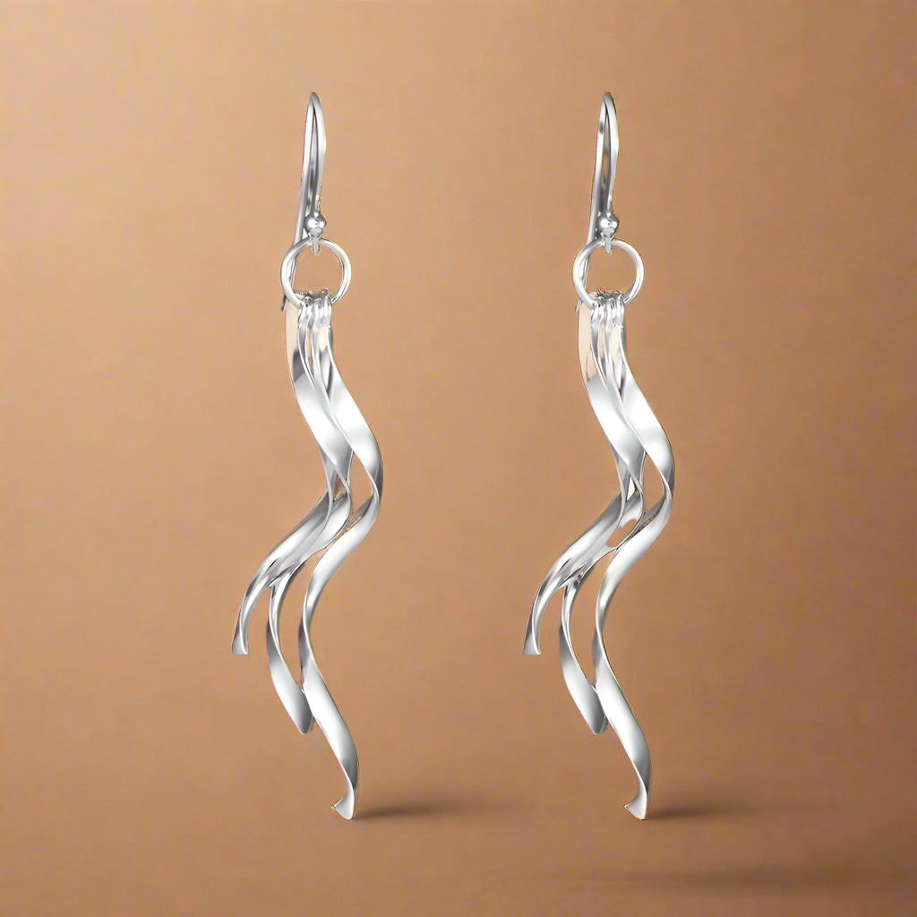 Nalini 925 Sterling Silver Dangling Hook Earrings for Women