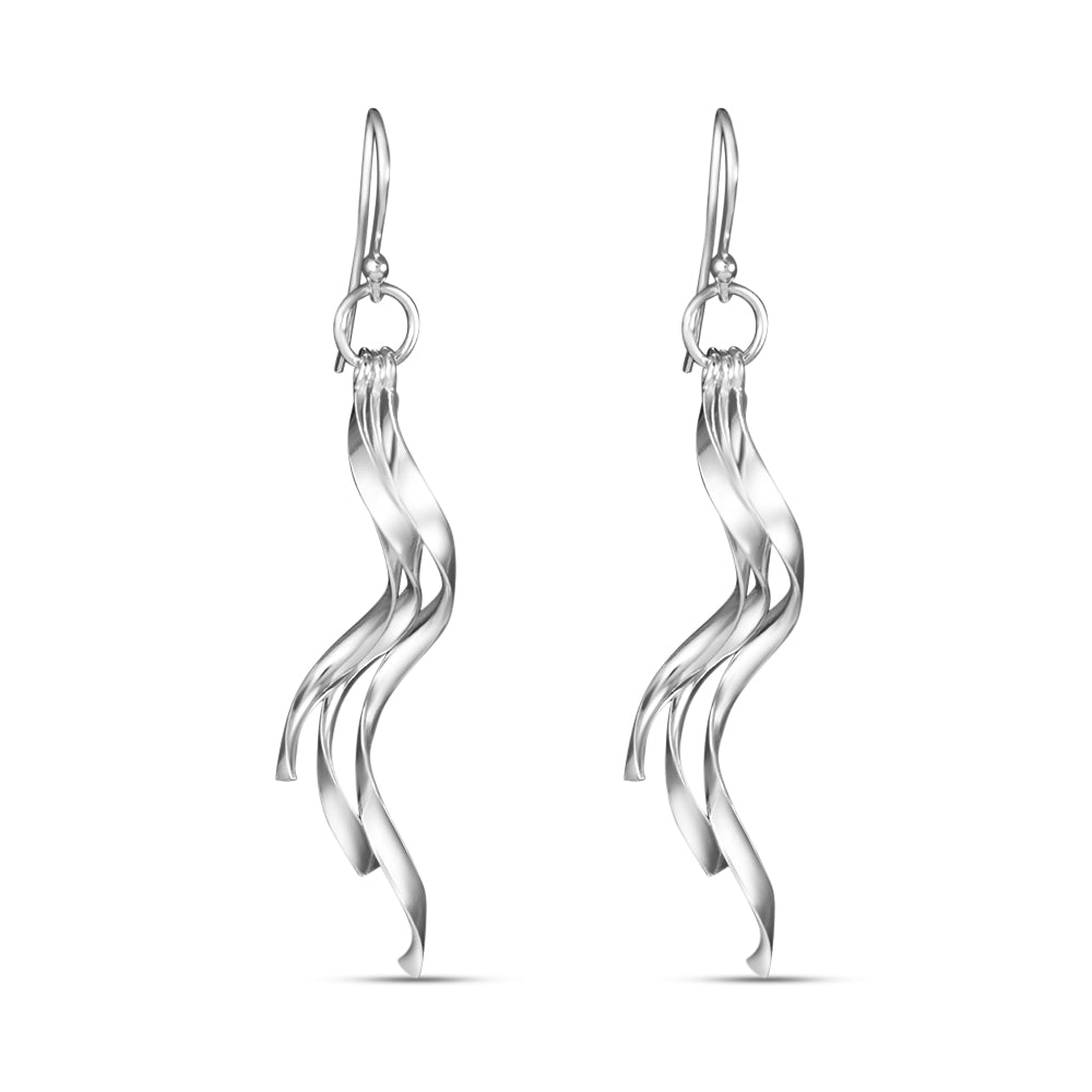 Nalini 925 Sterling Silver Dangling Hook Earrings for Women