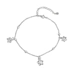 Load image into Gallery viewer, Madhuban Flower Solitaire 925 Sterling Silver Anklets with Adjustable Length
