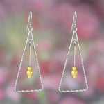 Load image into Gallery viewer, Triangle 925 Sterling Silver Dangling Hook Earrings for Women
