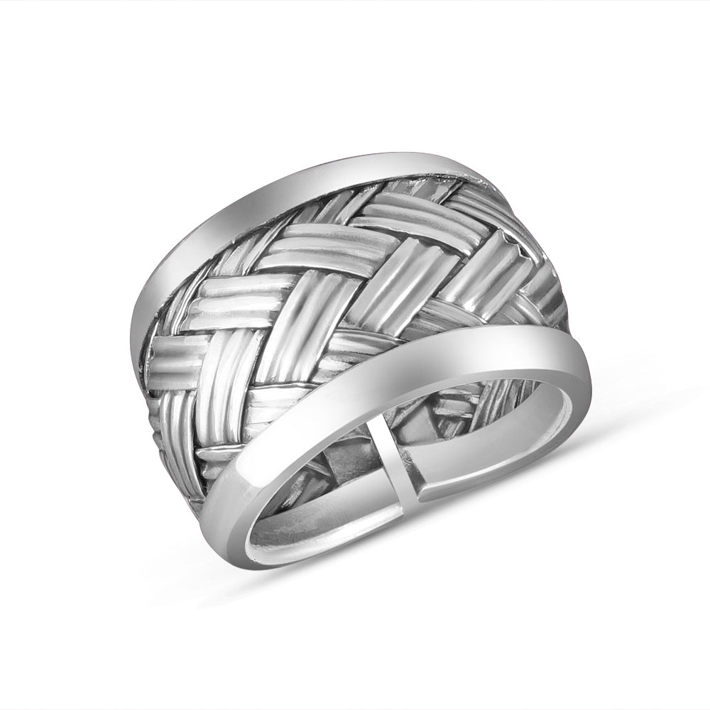 Handmade Woven 925 Sterling Silver Ring (Adjustable Ring Size)