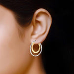 Load image into Gallery viewer, Aditi Double Hoops Two Tone 925 Sterling Silver Hoop Earrings
