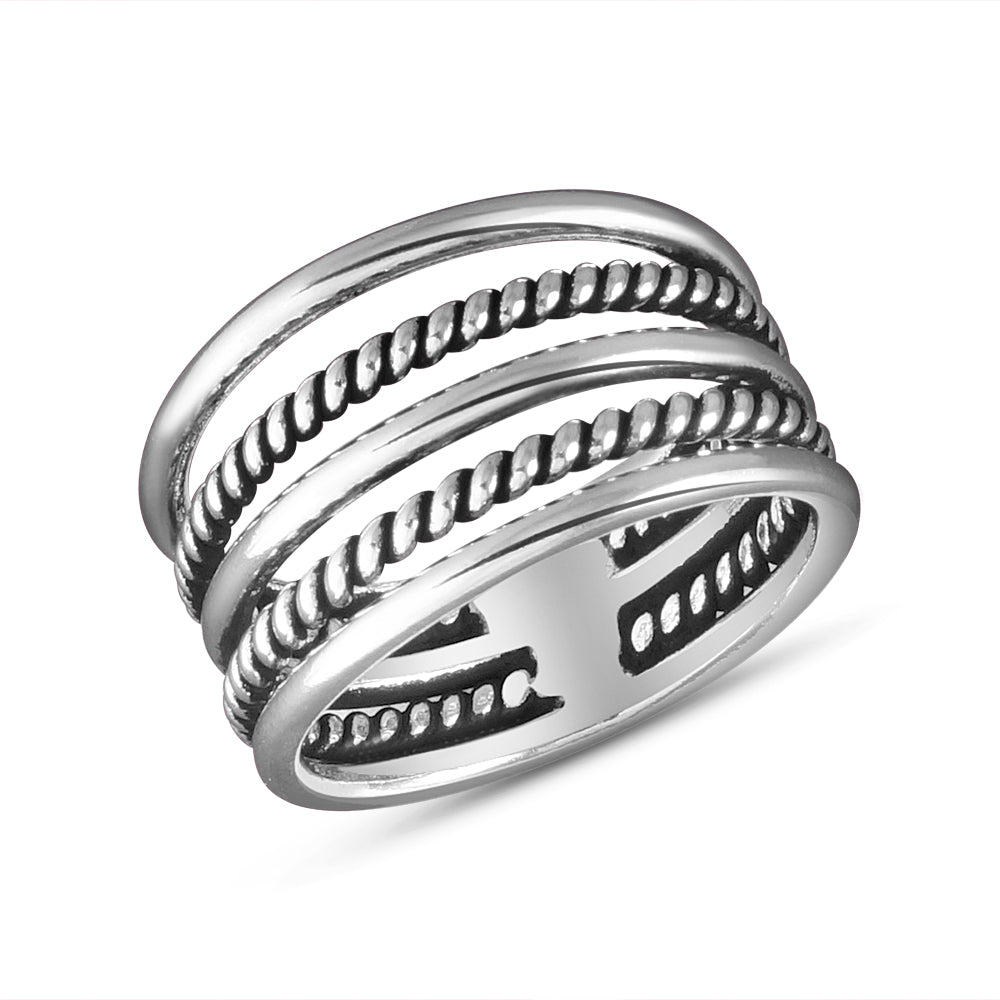 Dual layered Unisex 925 Sterling Silver Ring