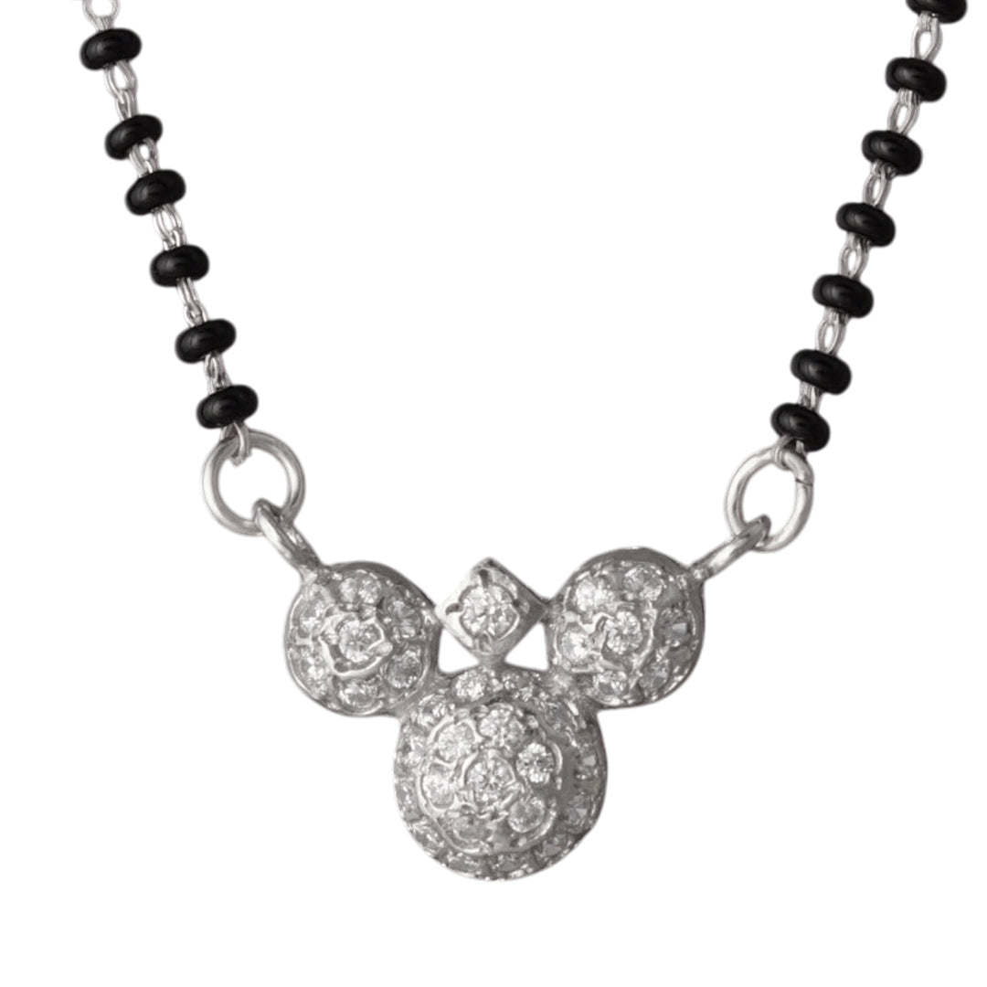 Mridula Mangalsutra in 925 Sterling Silver Rhodium Plated 17 inches