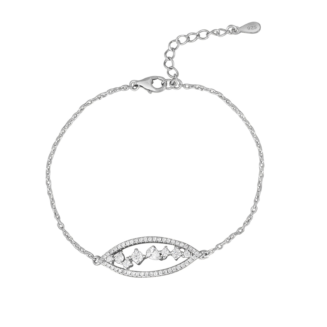 Ivy Red 925 Sterling Silver Bracelet (Length 18 cm Adjustable)