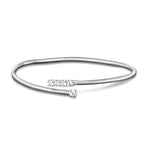 Load image into Gallery viewer, Orbit Solitaire Flexible 925 Sterling Silver Bracelet - Free Fit
